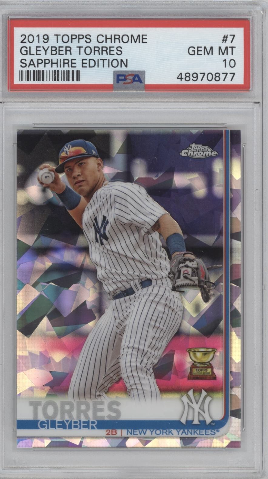 GLEYBER TORRES 2019 Topps Chrome Sapphire Edition #7 PSA 10