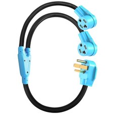 4 Prong Dryer Y Splitter 3 FT NEMA14-30P Male to Two NEMA 14-30R Female 30 Am...