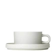 Blomus Mio Tea Cups with Saucers Set Of 2 Moonbeam 6Oz - 63908