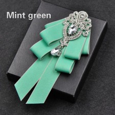 Men Bow Tie Rhinestone Crystal Satin Tied Necktie Formal Wedding Prom Decor