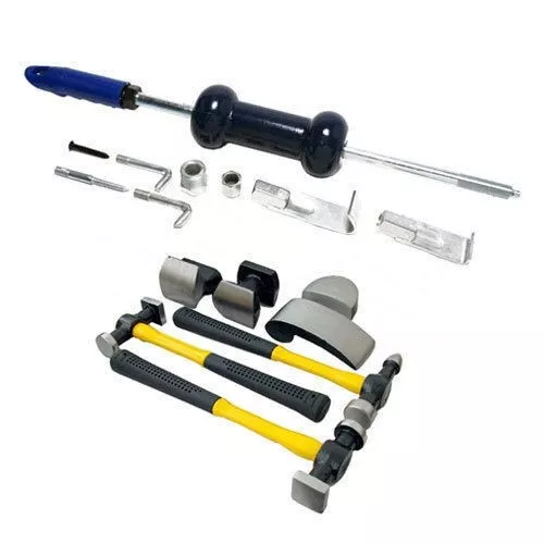 DENT PULLER SLIDE HAMMER 7PC FIBRE GLASS PANEL BEATERS REMOVAL BEATING TOOLS