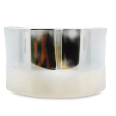 925 Sterling Silver Wide Cuff Bracelet Heavy 31g Polished Dome Open Bangle Gift