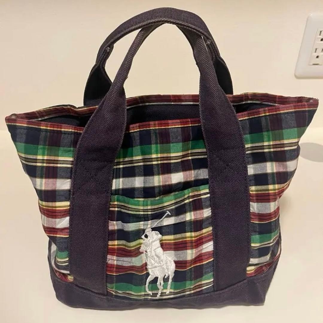 Ralph Lauren Women Polo Logo Embroidery Tote Bag Limited Edition VHTF Designer C