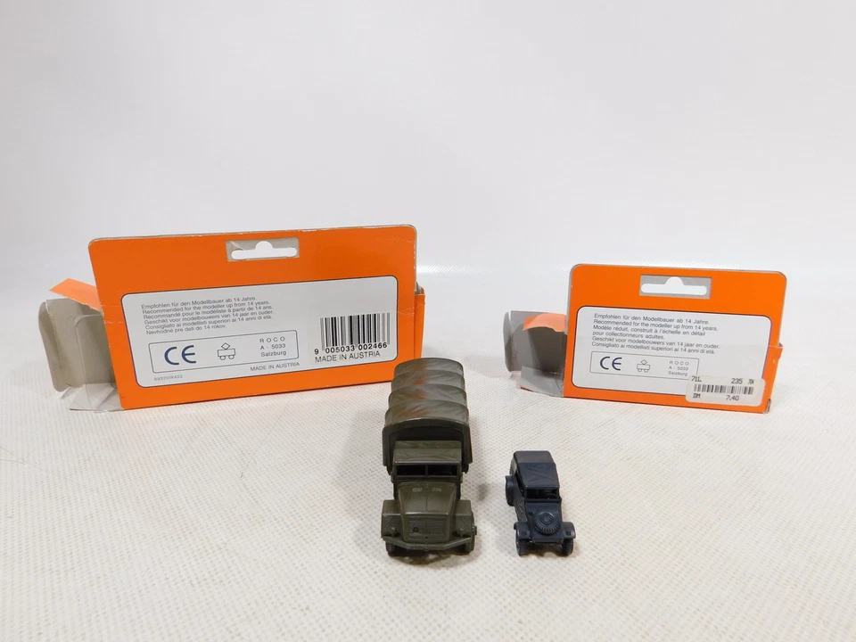 Roco Minitanks 1:87 H0 2x Modello Militare 235 VW 246 Magirus Mint + Box # - Immagine 4 di 4
