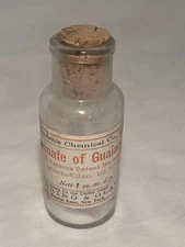 c1892 Carbonate of Guaiacol Schering & Glatz 55 Malden Lane New York NY Bottle