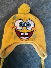 Sponge Bob Square Pants Beanie Laplander Knit Hat Kids Youth .