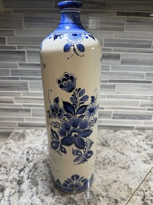 Delft Blue Commemorative Bottle Vase Grand Opening 1968 Dutch Motor Lodge Calif