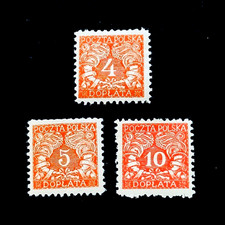 POLAND Stamp Lot - 1919 Postage Due Cornucopias Sn J14,J15,J16 Mint OG HR r40