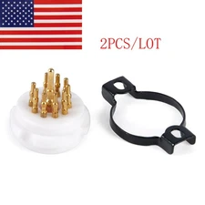 USA 2pcs 9pin PTFE Tube Socket B9A 12AX7 12AU7 12AT7 6922 6N11 5684 Valve Base
