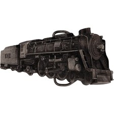 Steam Locomotive 4-8-4 Northern Railroad Freight Train 70s Vintage Belt Buckle