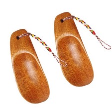 2 Pcs Shoe Lifting Wearing Helper Tool Wood Puller Comfort Grip Short Horns