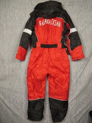 Djupvik Vintage Alaska Ocean Commercial Fishing Survival Suit Hooded Mens XL