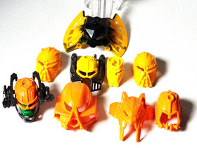 Lego Bionicle Yellow Head Face Masks Lot Assorted Orange Replacement Parts