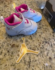 Jordan Baby Girls White/Pink Hook & Loop Low Top Sneakers US 4C EU 19