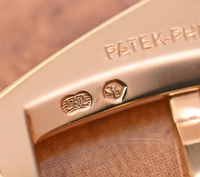 Hebilla de espiga de bloqueo de cola Patek Philippe Calatrava genuina de oro de 18 quilates de 16 mm Foto 4 de 4