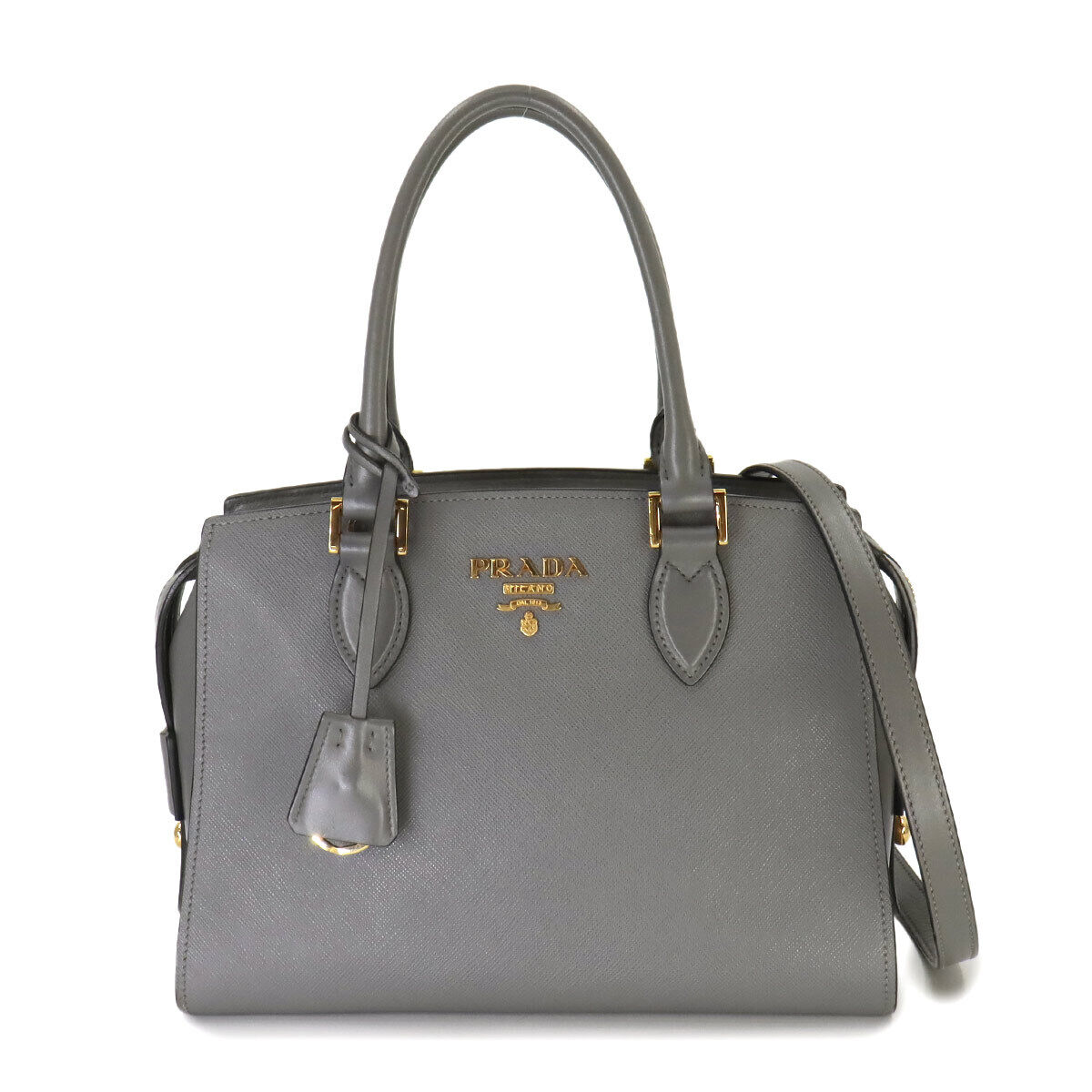 PRADA 2way Hand Shoulder Bag Saffiano Leather Gray 1BA164 PRADA 2way Hand Shoulder Bag Saffiano Leather Gray 1BA164