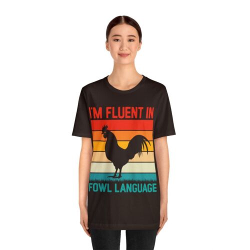 T-Shirt Unisex Fowl - Sono Fluente nel Linguaggio del Pollo Magliette Pollo Divertenti - Foto 12 di 65