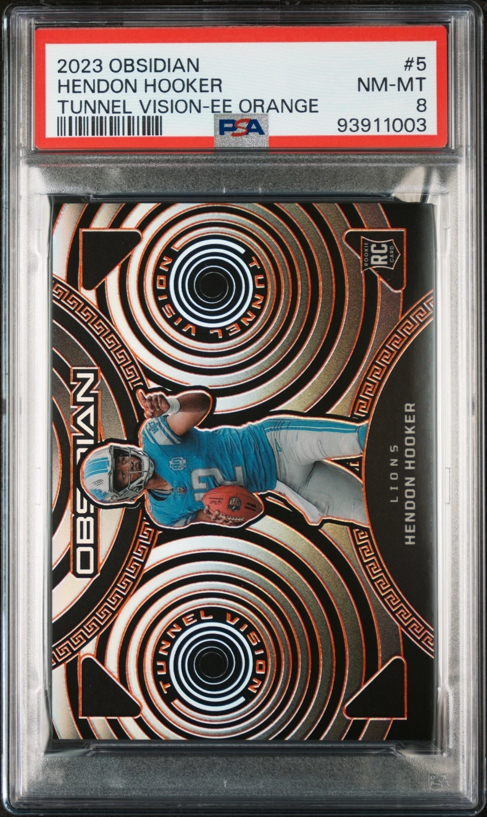 Hendon Hooker Panini Obsidian Tunnel Vision #5 Electric Etch Orange