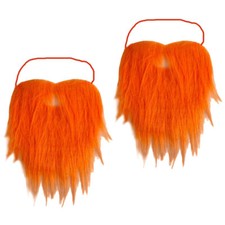 2 Pcs Orange Beard Costume Beards for Costumes Prom Party Fake