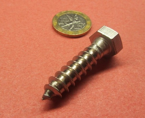 316 Stainless Steel Hex Head Lag Screw 3/8 Threads x 1.50" Length, 10 pcs - Picture 8 of 12