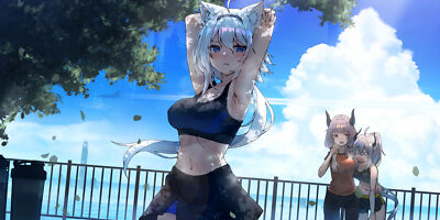 Anime girls digital art 2d artwork portrait ashisi Custom Gaming Mat Desk