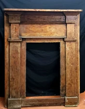 Late 1800's Pine Narrow Fireplace Mantel