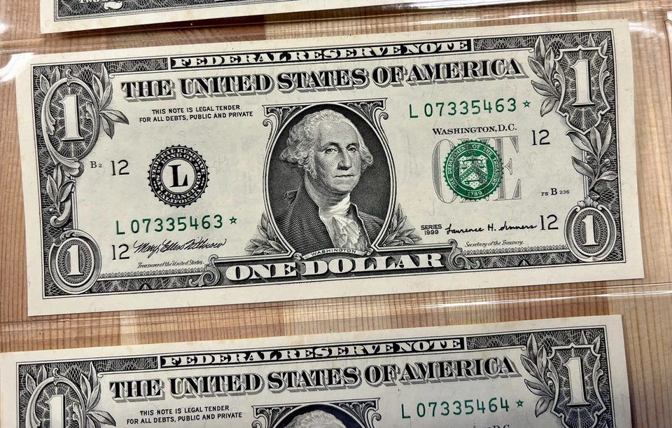 2 Consecutive 1999 UNC $1 San Francisco STAR Notes + 2 UNC 1995 $2 Bill Notes - Image 4 of 4