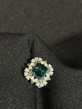 Designer green glass ring