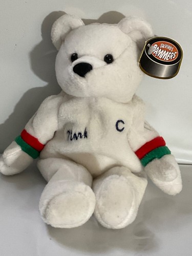 NEW 1999 MARK MESSIER # 11 SALVINO’S BAMMERS NHL WHITE ELITE BEANIE BEAR w TAG