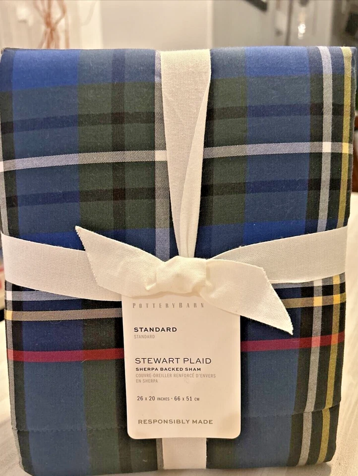 Funda de almohada Pottery Barn a cuadros Disney vacaciones Stewart Sherpa Lodge fiesta regalo / Foto 2 de 4