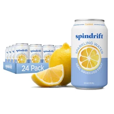 Sparkling Water, Lemon Flavored, Made with Real Squeezed Fruit, 12 Fl Oz Cans, P