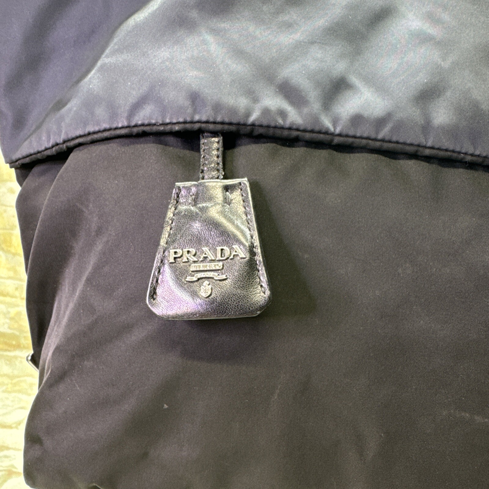 Prada Reversible Triangular Logo Plate Handbag To… - image 3