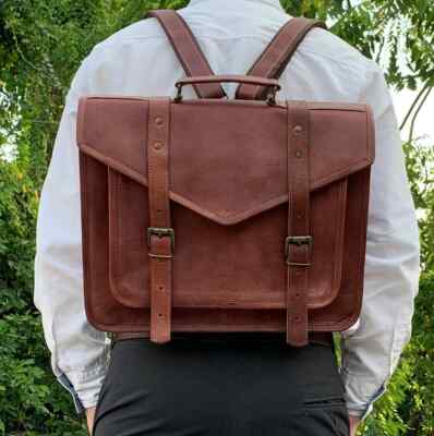 Echtleder Laptopbackpack Shouldersatchel Rucksackbag für Womens&men's