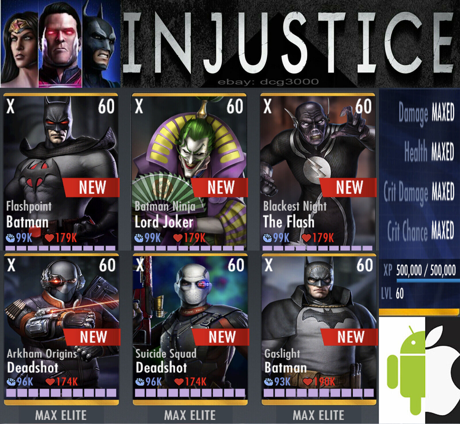 Injustice Gods Among Us hack and cheats for ios and android