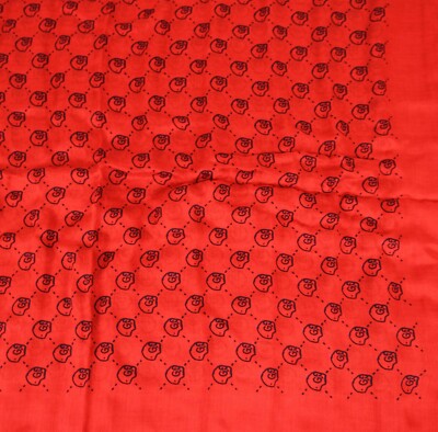 Gucci Ghost Red Modal/Silk GG Skull Print Large Square Scarf