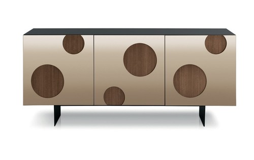 Madia 3 Ante Mobil Modern Rechteckig Anthrazit Mit Glas Verspiegelt CIC-576 - 第 1/4 張圖片