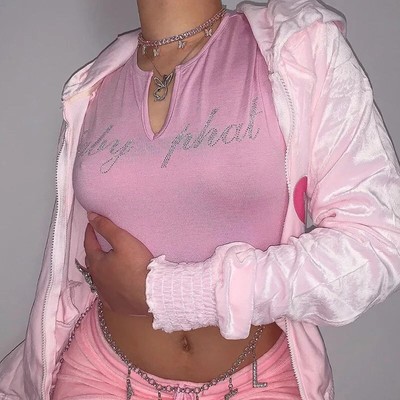 pink baby phat crop top