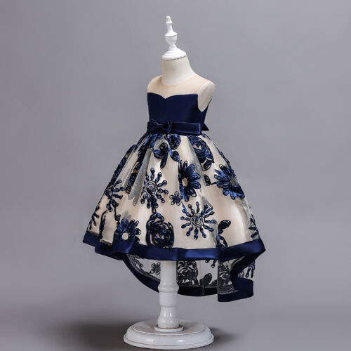 Uitputten doen alsof seks Kids Flower Embroidery Party Dress Girls Bow-knot High-Low Hem Tulle Dress  | eBay