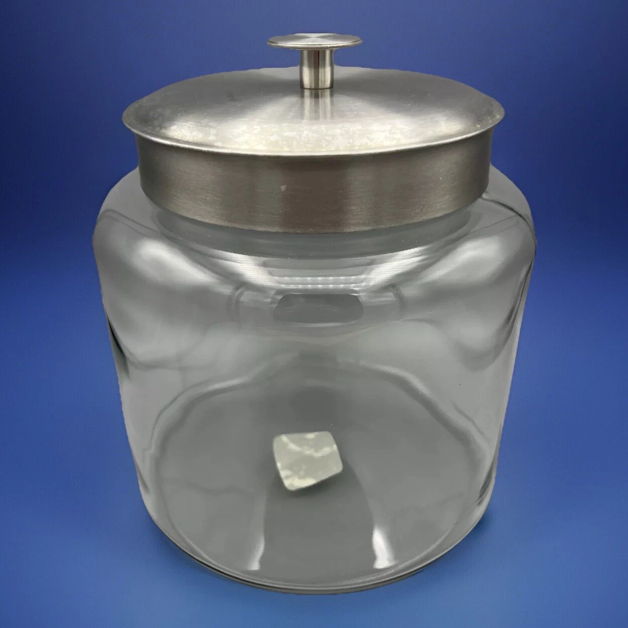 Anchor Hocking Montana Glass Jar with Fresh Sealed Lid Brushed Metal 1.5 Gallon