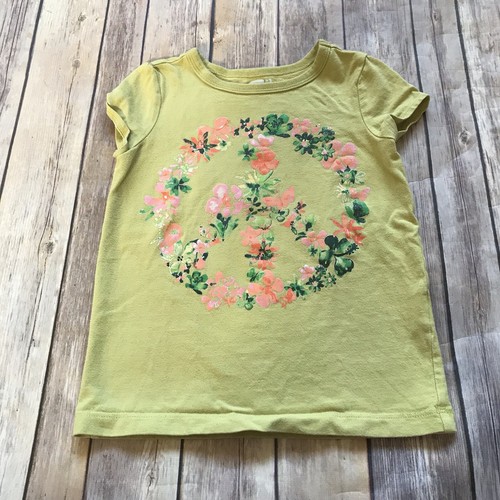 Girl’s Crazy 8 Floral Peace Sign Size XS 4 Graphic Shirt
