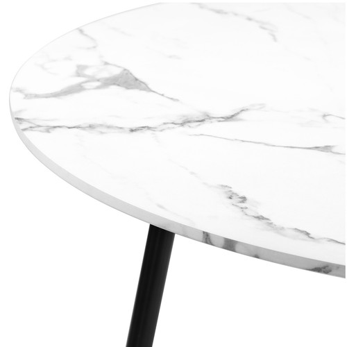 Oikiture 110cm Round Dining Table with 4PCS Dining Chairs Accent Sherpa Gold - Picture 9 of 10