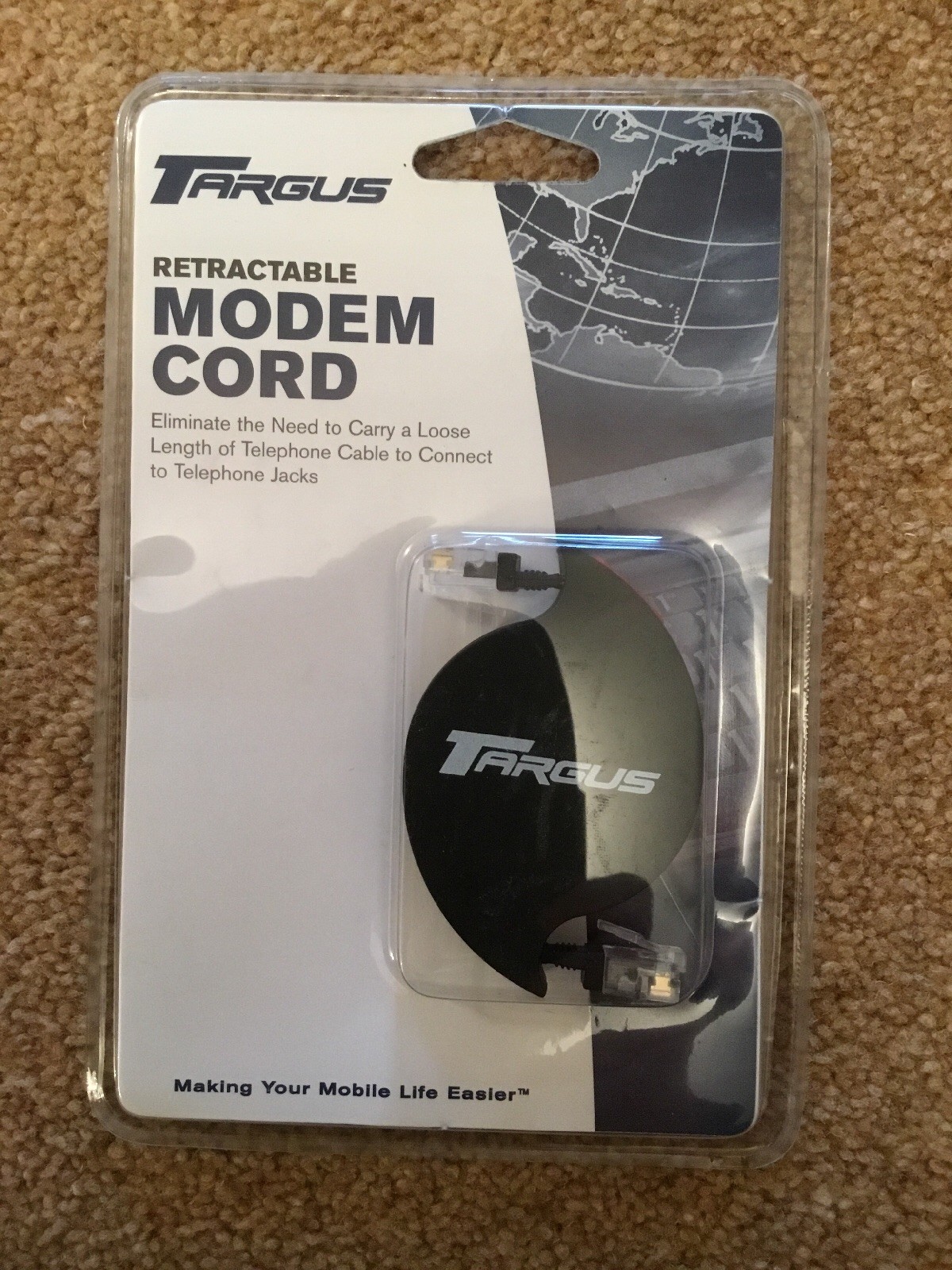 New Targus Modem/telephone Cable 2.4 Metres To Connect To Telephone