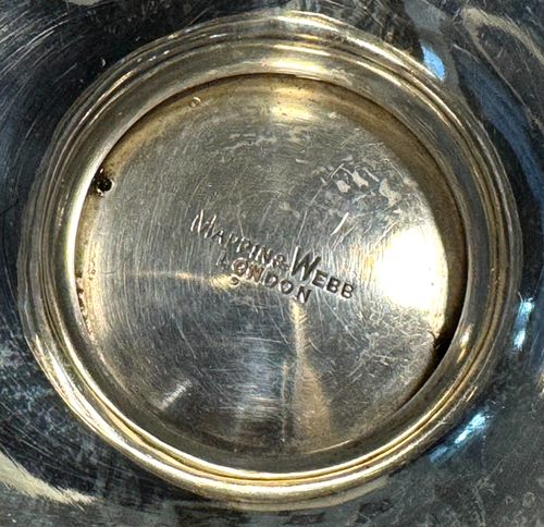 MAPPIN & WEBB 1937 RUFFLED THICK GAUGE STERLING SILVER HANDLED PLATTER 1 LB 4OZ - Picture 7 of 15