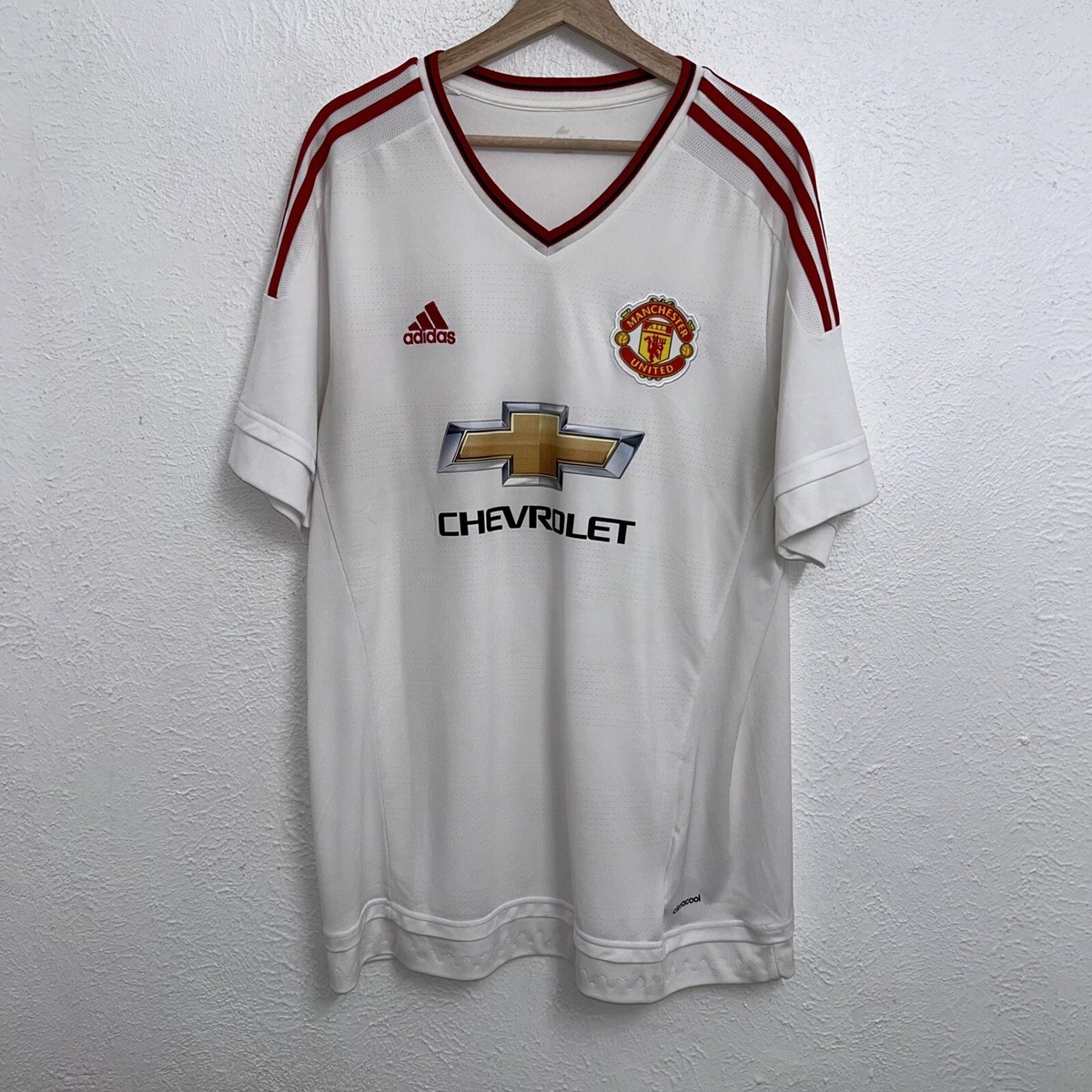Adidas Manchester United 15-16 Soccer White Jersey Chevrolet