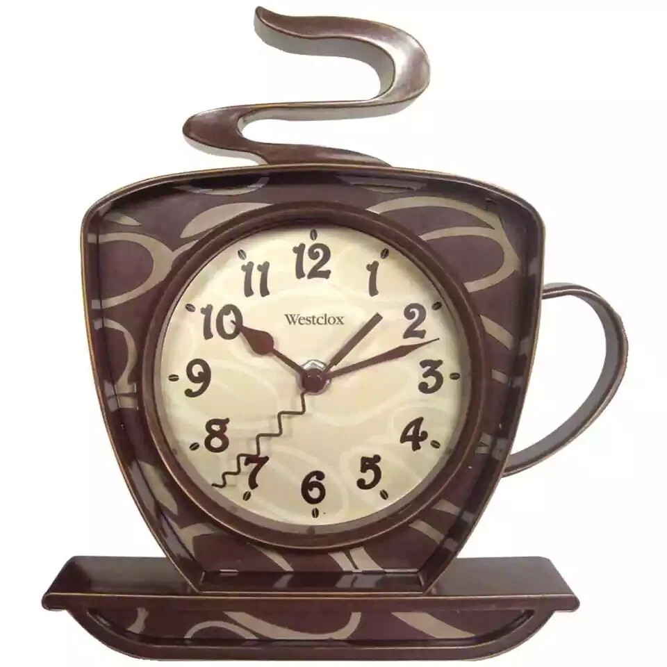 Westclox 8" Analog Quartz Coffee Cup Brown Wall Clock 32038 Brown