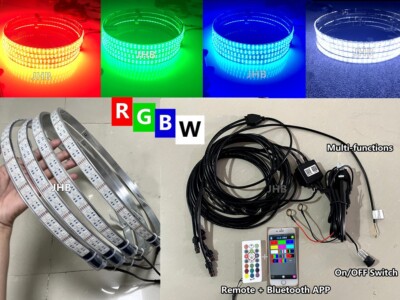 JHB 17.5'' APP Remote DOUBLE ROW Brightest RGBW LED Trucks Wheel Rim Lights Set