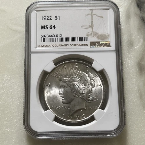 New Listing1922 $1 MS64 NGC Peace Silver Dollar - Nice Coin