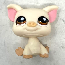 Authentic Littlest Pet Shop LPS Beige Cream Pig Figure #1693