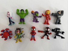 Marvel Spidey  His Amazing Friends Lot Of 10 Rhino Hulk Goblin Gwen 2.5''