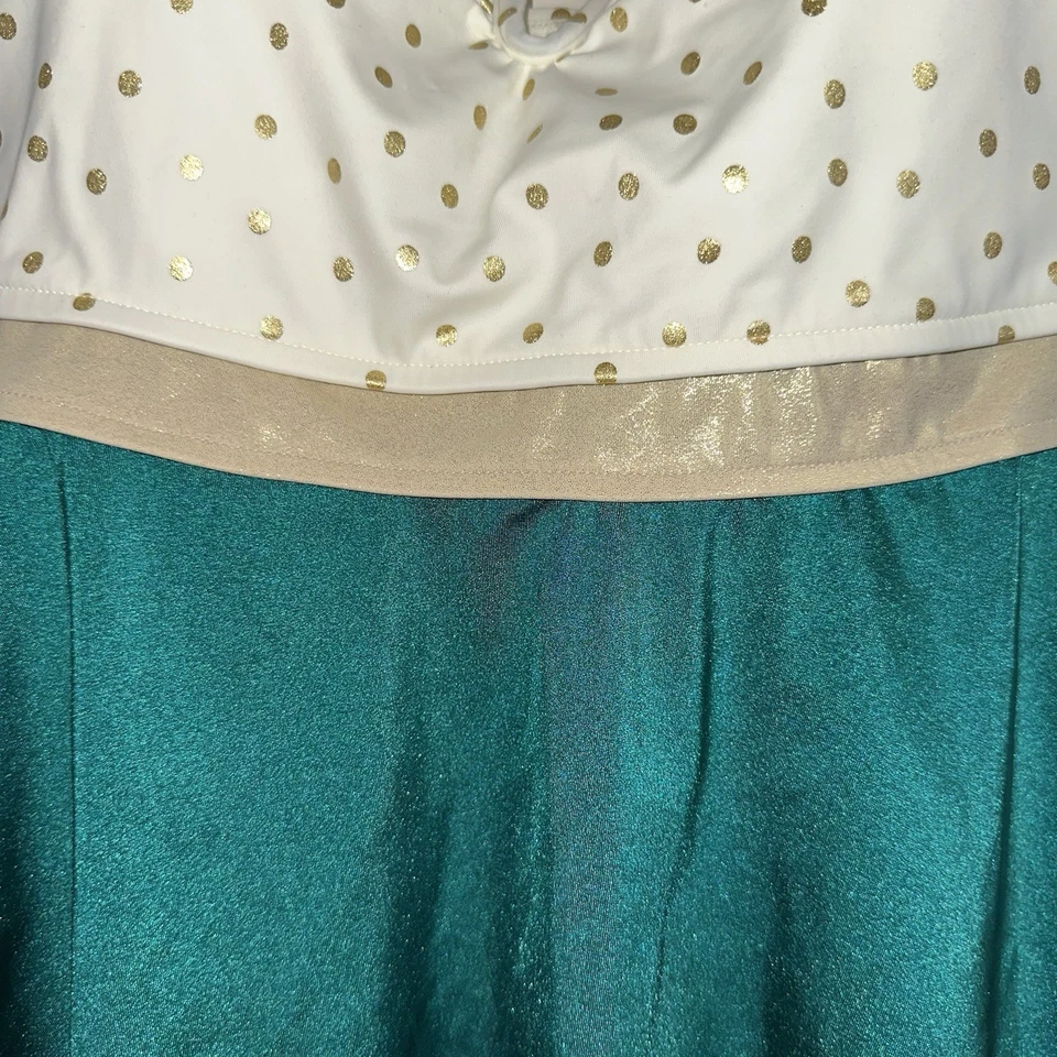 Tankini Eco Swim By Aqua para mujer talla 8 verde con corbata lunares dorados vacaciones Foto 3 de 4